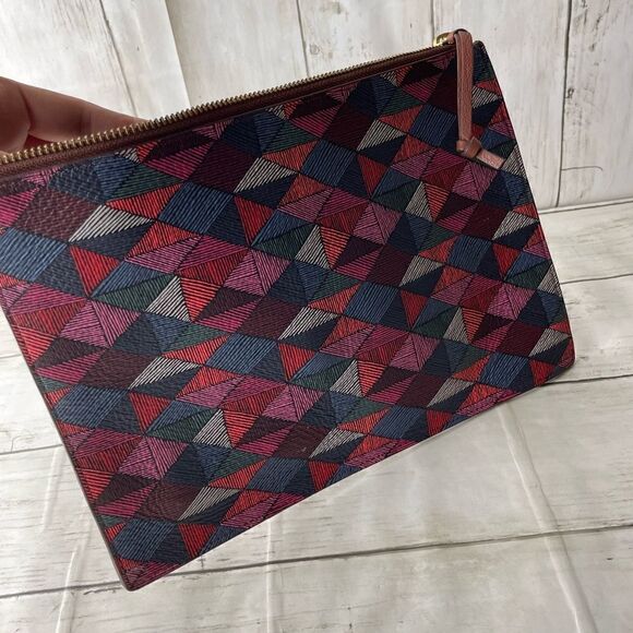 Fossil Clutch Bag Multicolor Leather 11 by 7.5 inches - Picture 11 of 12